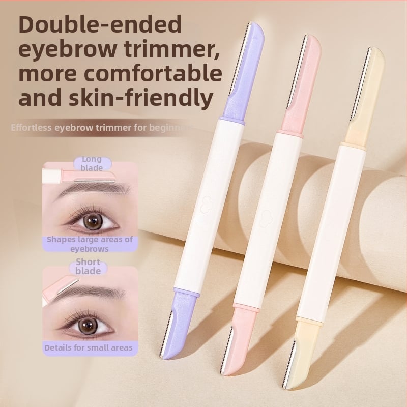 Life Girls Szemöldök-trimmer, dupla fejű, hordozható, karcolásálló, kezdőknek biztonságos, rozsdamentes acél pengével