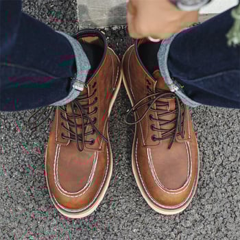 Bőr Martin csizma, uniszex, felsőrész kevert anyagból, gumí talp, középső szár, elöl fűzőzár