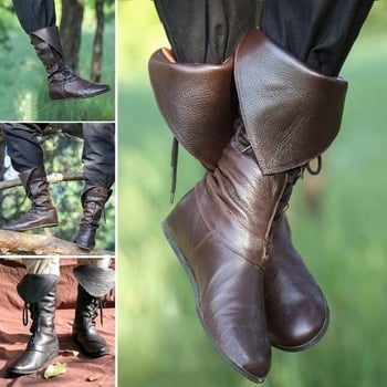 Martin csizmák férfiaknak, középmagas, fűzős, kerek orrú, lapos sarok, PU felsőrész