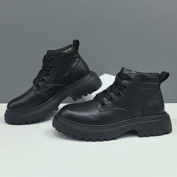 Férfi Martin bakancs valódi marhabőrből, magas szárú, kerek orrú, talp habos gumiból, őszi szezon 2024