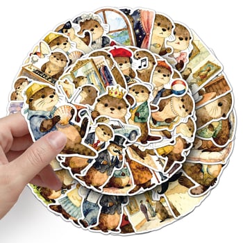 50 vidra rajzfilm matrica – vízálló, ideális vízpalackokra, telefontokokra, laptopokra és noteszokra, offset nyomtatás