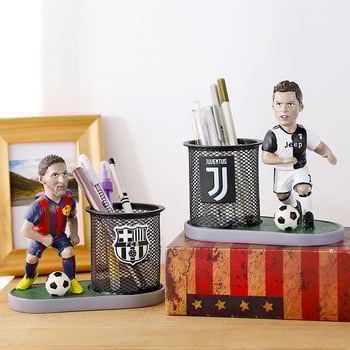 Gyantából készült tolltartó, modern minimalist stílus, asztali dekoráció, ajándék futballrajongóknak