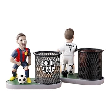 Gyantából készült tolltartó, modern minimalist stílus, asztali dekoráció, ajándék futballrajongóknak