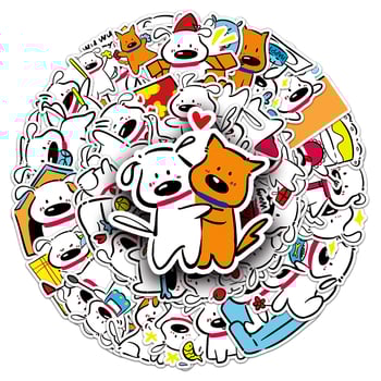 Telefon tok matricák: 50 eredeti vonalas kutya illusztráció, vízálló, öntapadó, ofszetnyomás