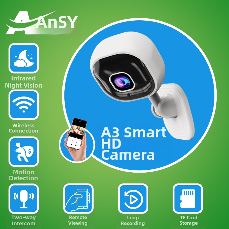 A3 štvorcová dvojcestná HD smart kamera s Wi-Fi pre vnútorné monitorovanie IR