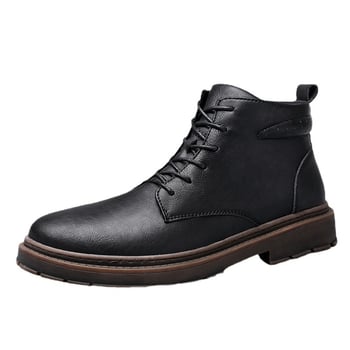 Martin bőrből készült csizma PU felsőrésszel, gumitalppal, bőr belsővel, EVA talpbetéttel, középmagas szár