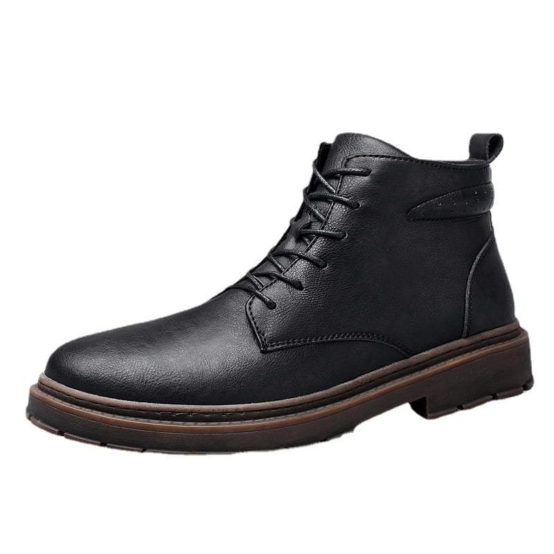 Martin bőrből készült csizma PU felsőrésszel, gumitalppal, bőr belsővel, EVA talpbetéttel, középmagas szár