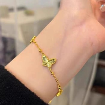 Női pillangó karkötő rézből, elektroplattázott felülettel, Koreai stílus, masni és állat/zodiák motívumok, őszi 2024 megjelenés