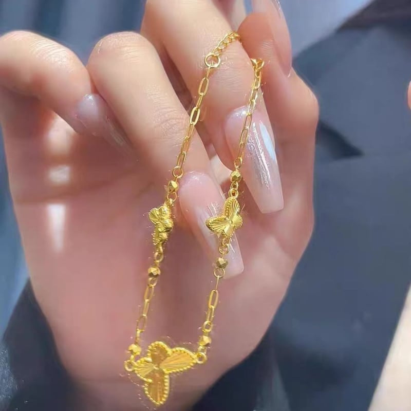 Női pillangó karkötő rézből, elektroplattázott felülettel, Koreai stílus, masni és állat/zodiák motívumok, őszi 2024 megjelenés