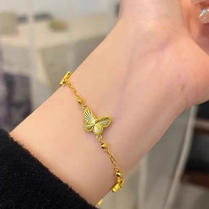 Női pillangó karkötő rézből, elektroplattázott felülettel, Koreai stílus, masni és állat/zodiák motívumok, őszi 2024 megjelenés