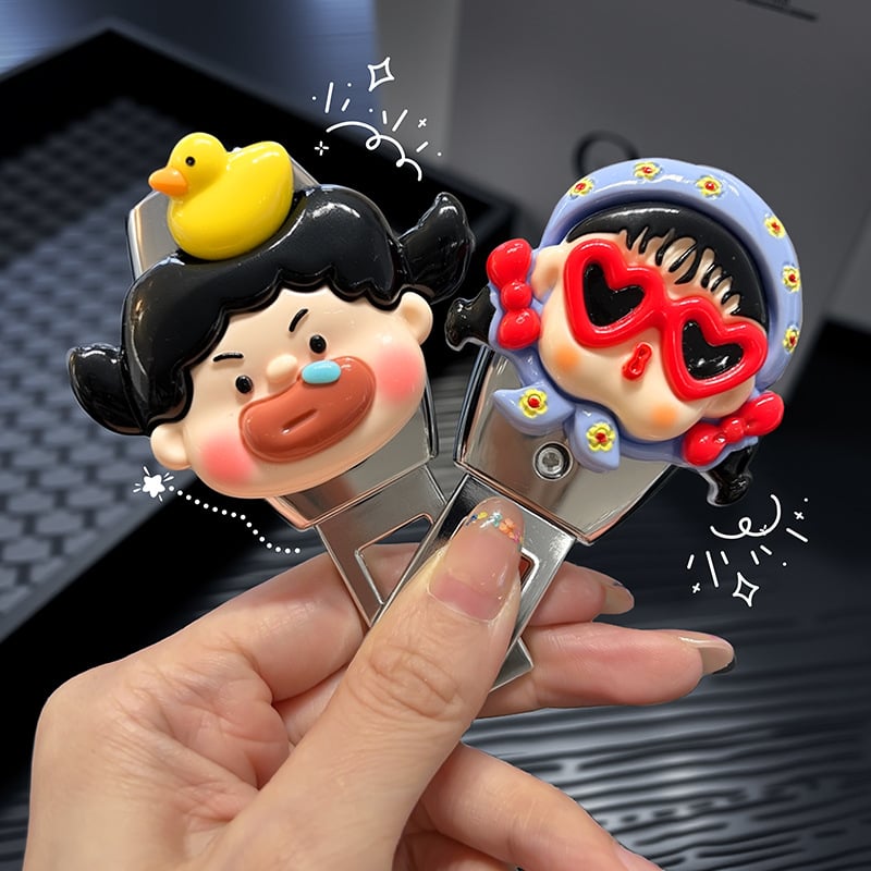 Hátsó üléshez autóbiztonsági öv-hosszabbító bajonettes dugóval és elegáns csattal - Qt-25116, aranyos rajzfilm dizájn