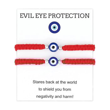 Gonosz szem amulett karkötő, kézzel kötött zsinórral, uniszex, geometriai forma (Kézzel kötött zsinór • Uniszex • Geometriai forma)