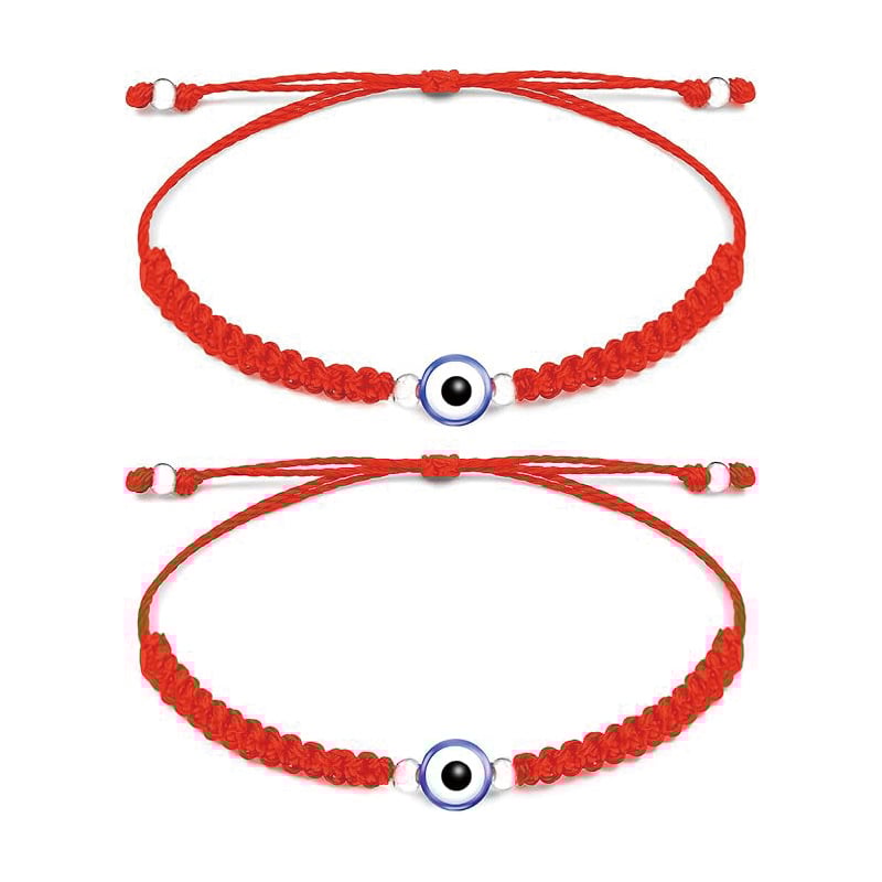 Gonosz szem amulett karkötő, kézzel kötött zsinórral, uniszex, geometriai forma (Kézzel kötött zsinór • Uniszex • Geometriai forma)