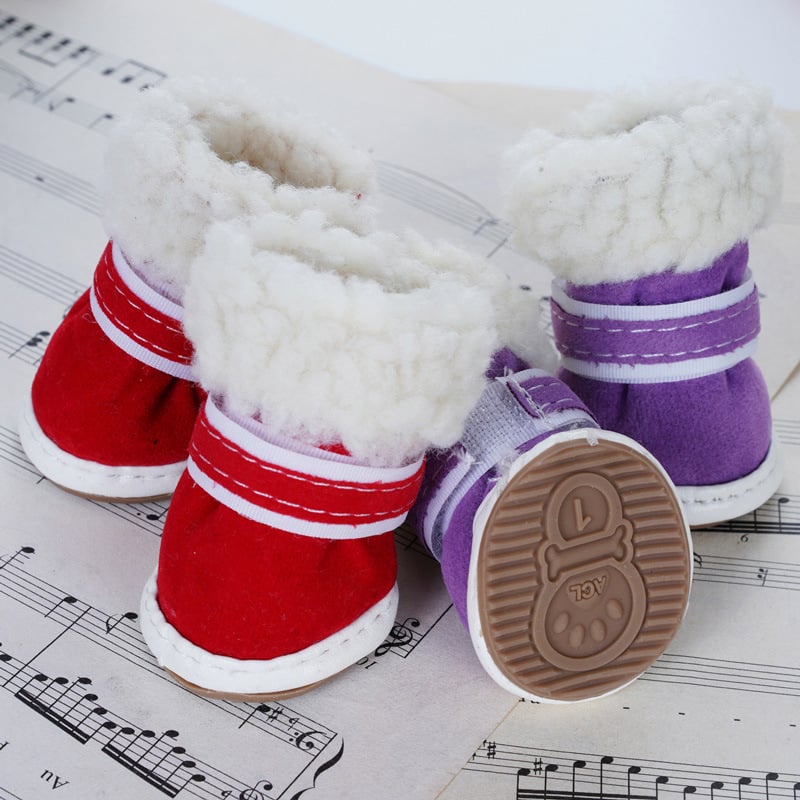 Kutyák téli cipője, Teddy stílus, fleece béléssel meleg, nem esik le (Anyag: Silk Flower; Kutyáknak; Univerzális stílus)