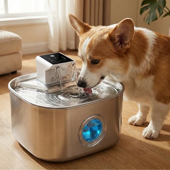 Διανομέας νερού κατοικίδιων Ft904 – 304 Ανοξείδωτος χάλυβας, 3,2 L χωρητικότητα, αποσπώμενο, χωρίς ηλεκτρική τροφοδοσία