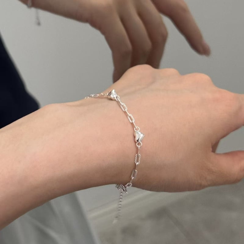 Szív alakú karkötő nőknek, minimalista stílus, réz, elektroplating, állítható lánc