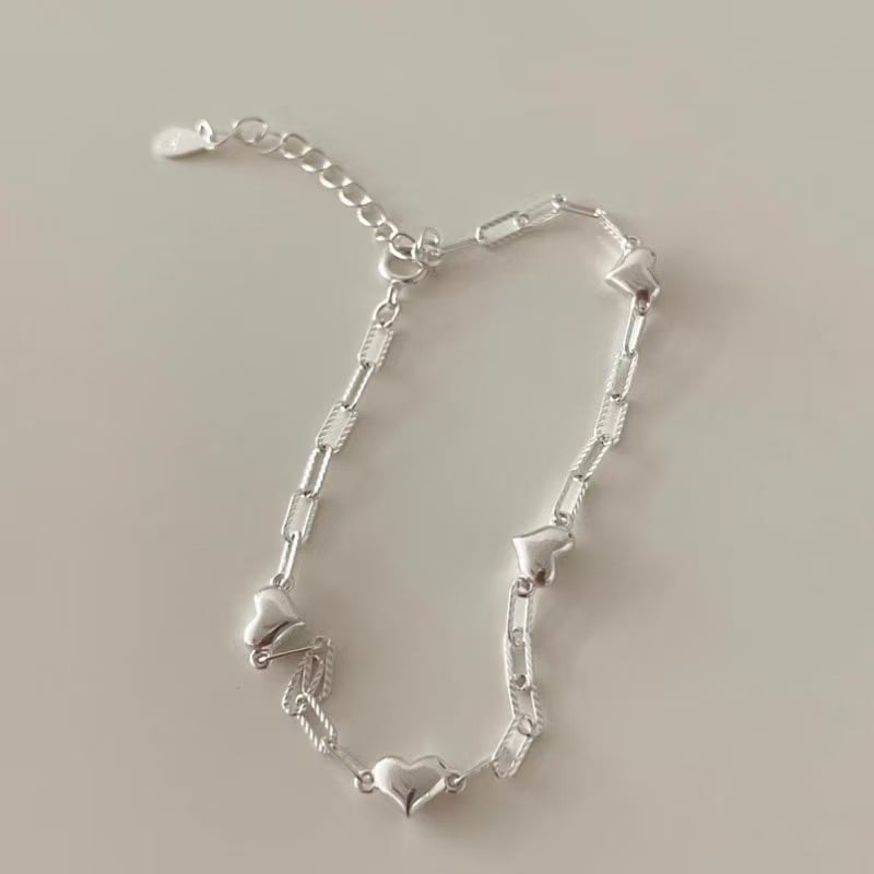 Szív alakú karkötő nőknek, minimalista stílus, réz, elektroplating, állítható lánc