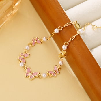 Pillangó gyöngyös karkötő réz elektroplattázott felülettel, állat-zodiákus motívum, 2024 nyári kiadás