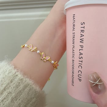 Pillangó gyöngyös karkötő réz elektroplattázott felülettel, állat-zodiákus motívum, 2024 nyári kiadás