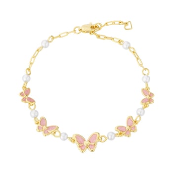 Pillangó gyöngyös karkötő réz elektroplattázott felülettel, állat-zodiákus motívum, 2024 nyári kiadás