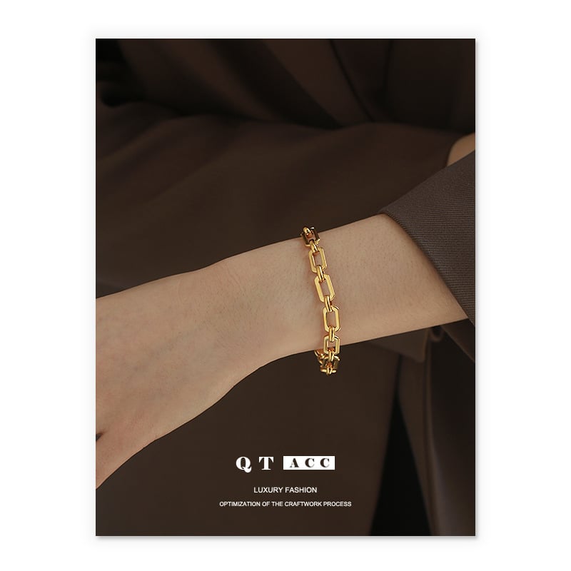 Réz karkötő elektrolitikus bevonattal, Qiting márka, női stílus, geometrikus dizájn