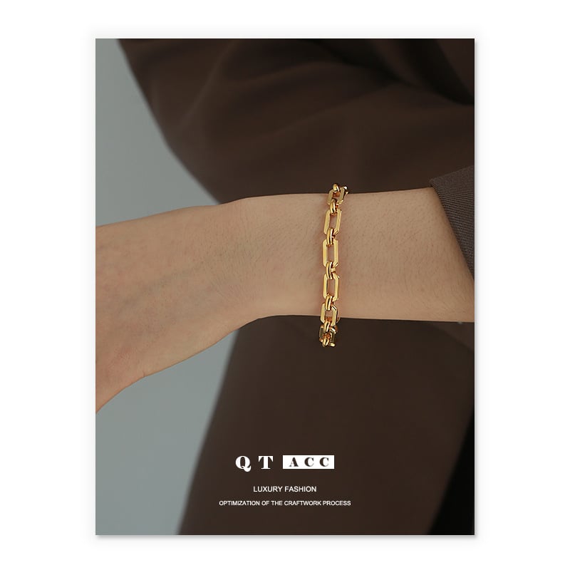 Réz karkötő elektrolitikus bevonattal, Qiting márka, női stílus, geometrikus dizájn