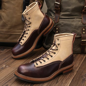 Férfi Martin bakancs - Felső anyag: Valódi bőr; Talpabetét anyaga: EVA; Belső anyag: Valódi bőr; Orr formája: Kör; Sarokmagasság: Alacsony 1-3 cm