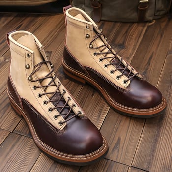 Férfi Martin bakancs - Felső anyag: Valódi bőr; Talpabetét anyaga: EVA; Belső anyag: Valódi bőr; Orr formája: Kör; Sarokmagasság: Alacsony 1-3 cm