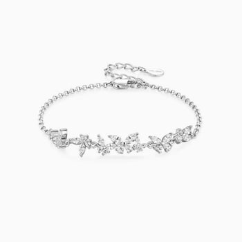 Rézből készült wisteria virágos karkötő, elektroplatált felülettel, uniszex, elegáns stílus, tavasz 2025