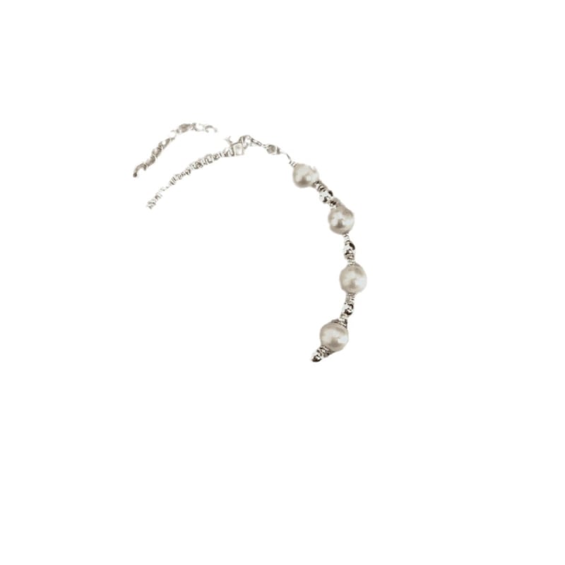 Denise balett-stílusú masni gyöngy karkötő nőknek, imitált gyöngyök, elektroplatált bevonattal