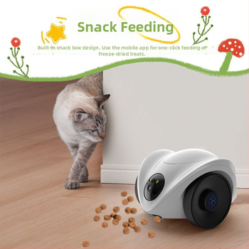 Vnútorná kamera pre monitorovanie domácich miláčikov s kŕmnym snackom, 360° horizontálne otáčanie, obmedzenie otáčania 355°, ABS kryt, 5V DC napájanie