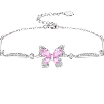 Női gyémánt pillangó karkötő – réz, könnyed luxus stílus, geometriai formavilág