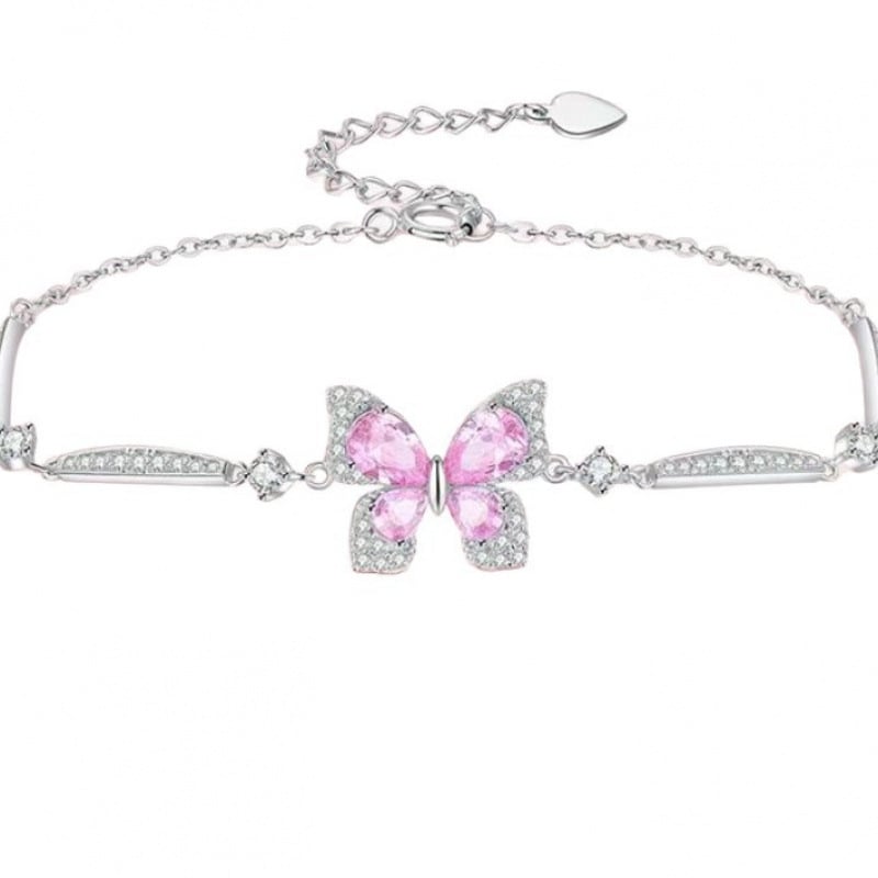 Női gyémánt pillangó karkötő – réz, könnyed luxus stílus, geometriai formavilág