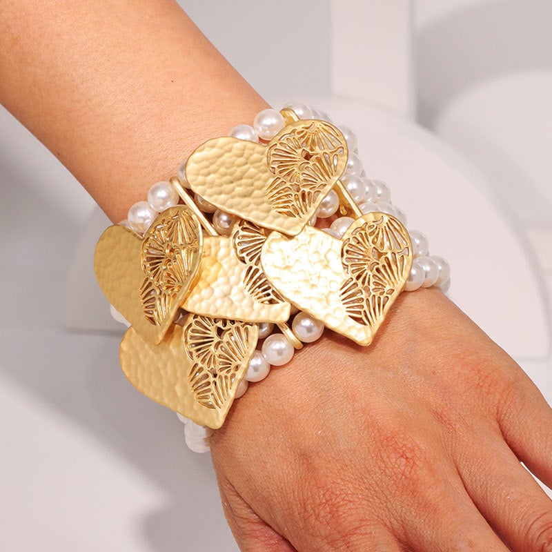 Flotan női karkötő - kézzel kötött mesterséges gyöngyökkel, geometriai forma