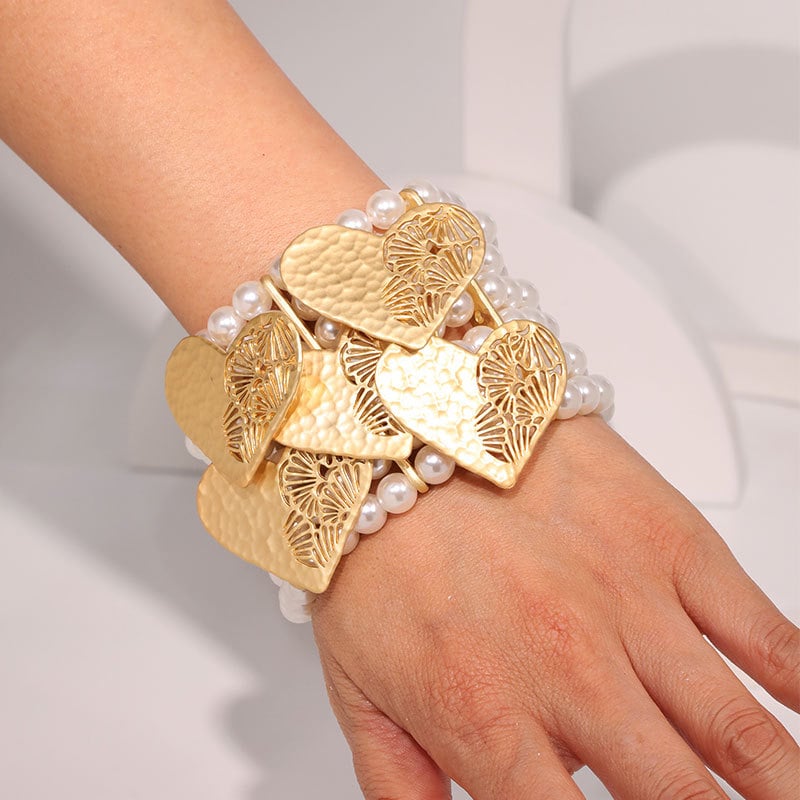 Flotan női karkötő - kézzel kötött mesterséges gyöngyökkel, geometriai forma