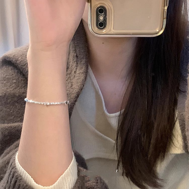 Geometriai csillag motívumos karkötő titánacélból, minimalist stílus, modell S036