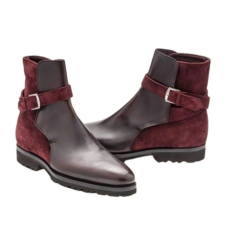 Martin csizmák férfiaknak, alacsony sarok (1–3 cm), hegyes orr, PU felsőrész, gumi talp