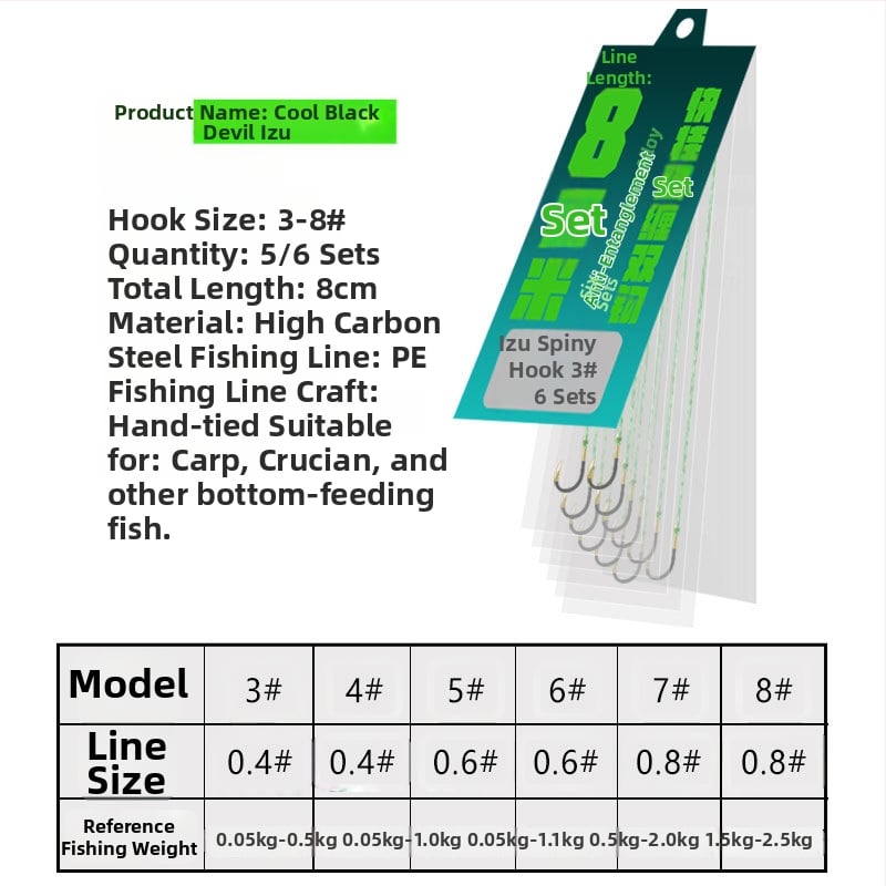 Horgászhorog – barbált, típus: soil pomfret/crucian carp/carp, horogméret 0.1-6#, csomagolás 5/6 db, márka Yuno Seiko