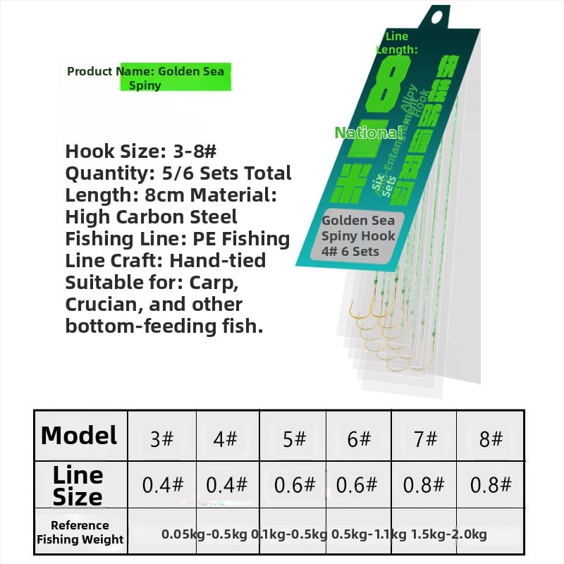 Horgászhorog – barbált, típus: soil pomfret/crucian carp/carp, horogméret 0.1-6#, csomagolás 5/6 db, márka Yuno Seiko