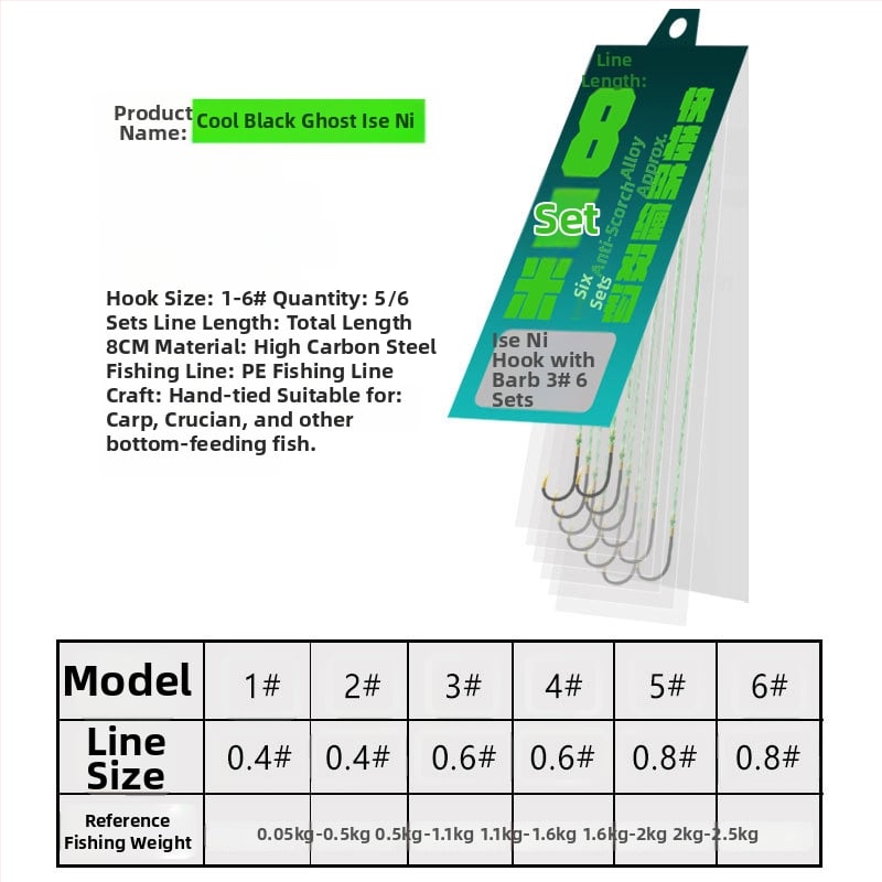 Horgászhorog – barbált, típus: soil pomfret/crucian carp/carp, horogméret 0.1-6#, csomagolás 5/6 db, márka Yuno Seiko