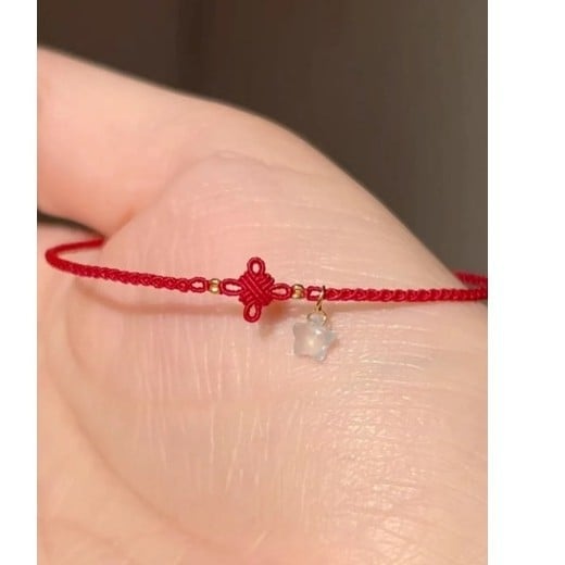 Ötvözetből készült karkötő — kézzel kötött, ötágú csillag motívum, női retro geometriai stílus, elektroplátolt felület