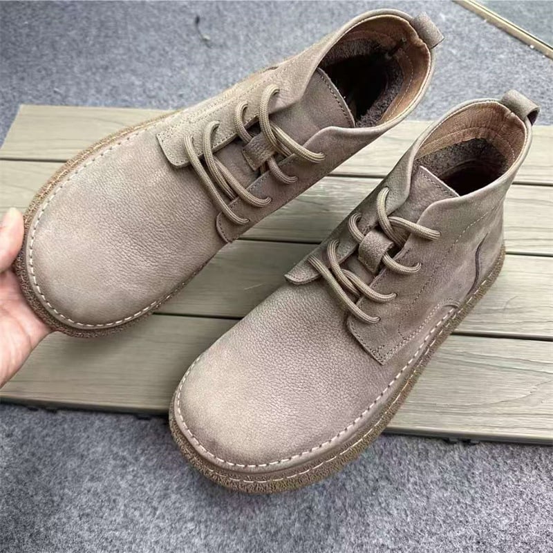 Martin csizma férfiaknak, bőr felső rész, kerek orr, előfűzés, alacsony szár, PU bélés, belső háló, alacsony sarok 1–3 cm