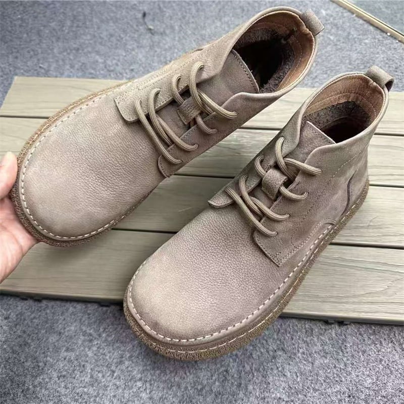 Martin csizma férfiaknak, bőr felső rész, kerek orr, előfűzés, alacsony szár, PU bélés, belső háló, alacsony sarok 1–3 cm