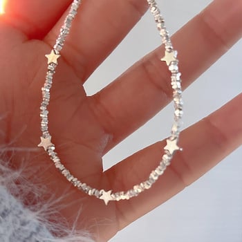 Miesika 925 ezüst csillag alakú karkötő kézzel gyöngyözve, MSK0017SL