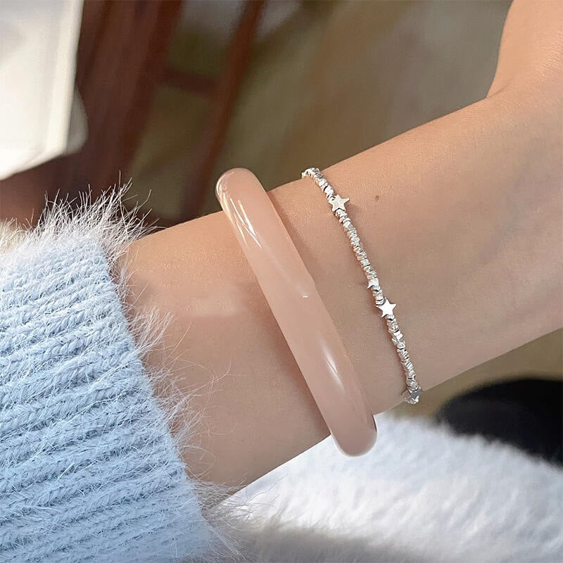 Miesika 925 ezüst csillag alakú karkötő kézzel gyöngyözve, MSK0017SL