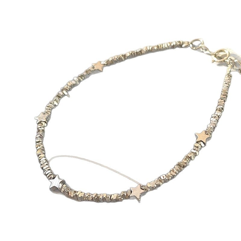 Miesika 925 ezüst csillag alakú karkötő kézzel gyöngyözve, MSK0017SL