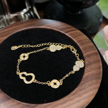 Réz karkötő mikropavé bevonattal, geometriai forma, női stílus, koreai hatás, utazási szuvenír