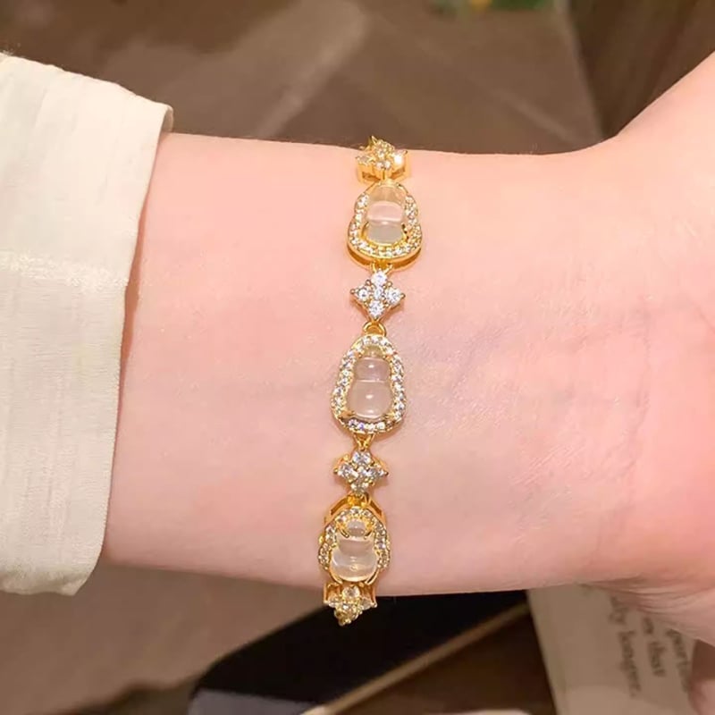 Karkötő mikroinlay tökvirág négylevelű mintával, mesterséges kristályból, elektroplattálás, 2025 nyári modell, friss és édes stílus, nőknek