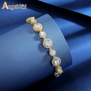 ANGEL GIRL karkötő, geometrikus forma, réz-arany bevonat, elektroplakálás, női könnyű luxus stílus