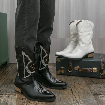 Férfi Martin csizmák, felsőrész valódi bőr, gumi talp, kerek orr, alacsony, vast sarok